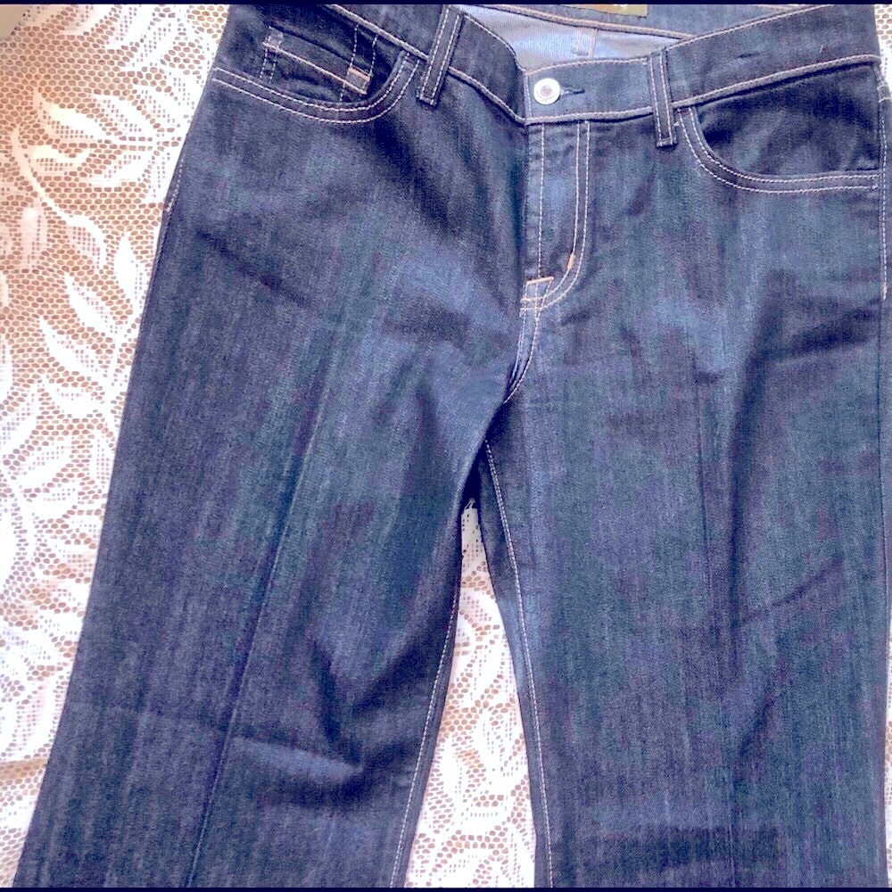 David Khan designer flared jeans.  DK Denim